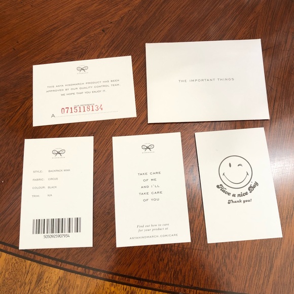 [Anya Hindmarch] Backpack Wink Smiley Black *RARE* - Picture 6 of 8